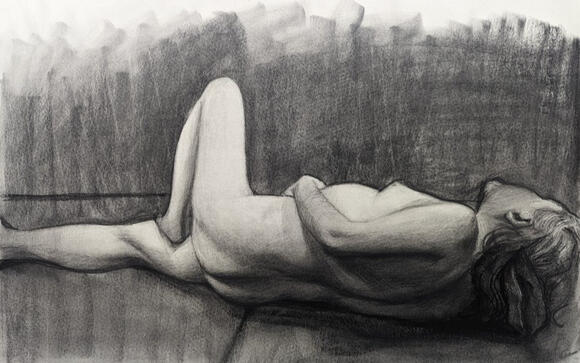 Laying Down - Charcoal